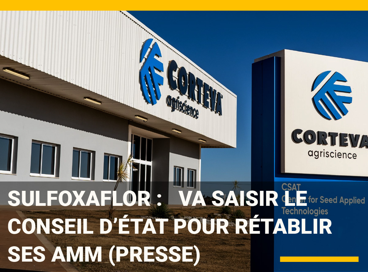 Sulfoxaflor : Corteva va saisir le Conseil d’État pour rétablir ses AMM (presse)